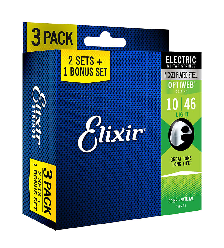 Elixir Optiweb Electric Guitar Strings 10-46 | Bonus 3-Pack image 1