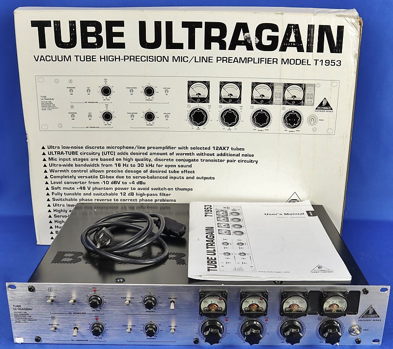 Behringer T1953 Tube Ultragain Mic/Line Preamplifier Preamp Reverb