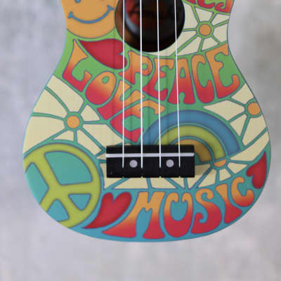 Amahi Soprano Ukulele Peace, Love and Music Design image 2