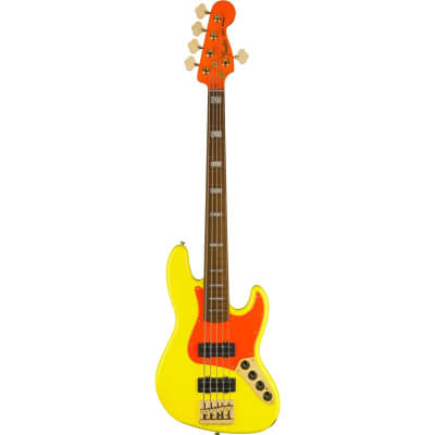 Fender MonoNeon Jazz Bass V, Neon Yellow image 2