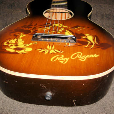 1956 Roy Rogers Harmony H600 Parlor Guitar Orig Case PLAYER image 10