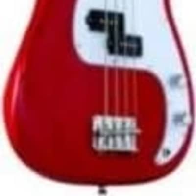 Austin Bass Guitar Double Cutaway Red Finish for sale