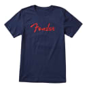 Fender Foil Spaghetti Logo T-Shirt Blue - Medium