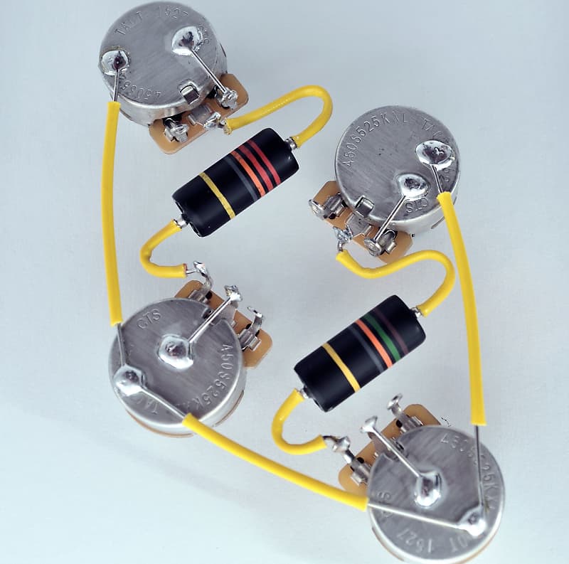 Les Paul Wiring Harness Custom by JEL CTS 525k Long Shaft Reverb