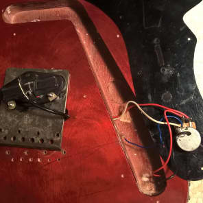 Vintage Ampeg GE 150 Heavy Stud (Tele Copy) -- '70s; Modded Electronics & Headstock; Transparent Red image 17