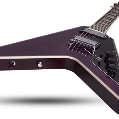 Schecter V-1 Custom Trans Purple Electric Guitar V1 image 2