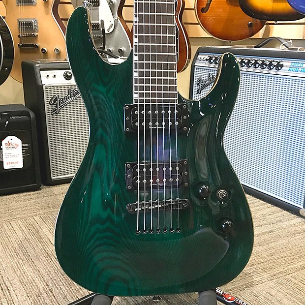 ESP LTD H 207 7 String Electric Guitar Transparent Green Preowned