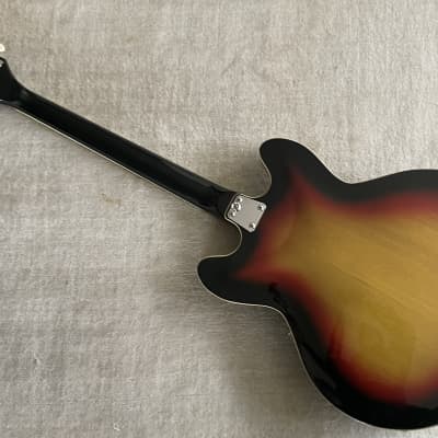 1966 Vox Super Lynx Sunburst Hollowbody Electric Guitar + OHSC Case Made in Italy image 11