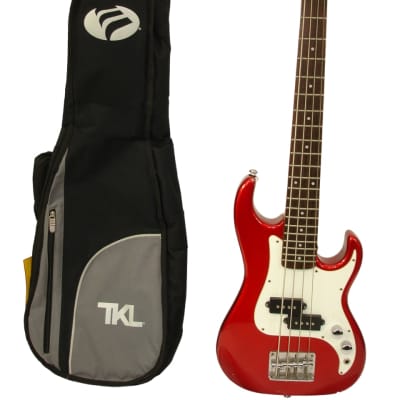 Samick by Greg Bennett Design Corsair Mini Bass Guitar, Candy Apple Red w/ Bag for sale