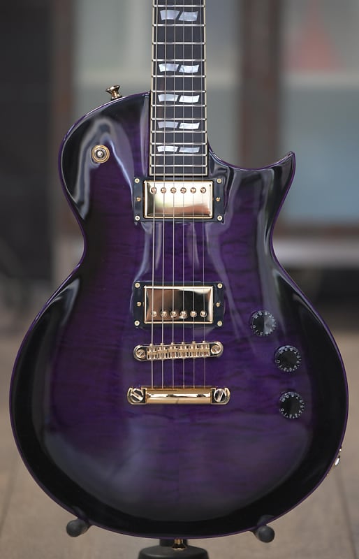 ESP USA Eclipse QM SD - Dark Purple Sunburst w/matching | Reverb