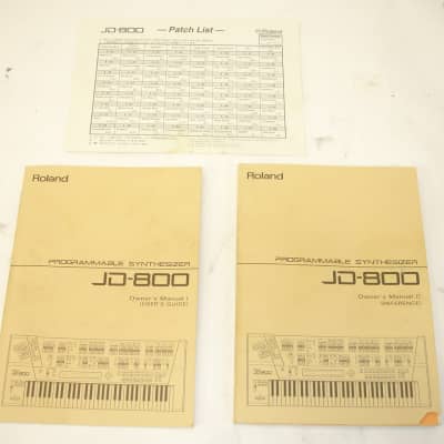 Roland JD-800 Owner's Manual I User's Guide & Manual II Reference Guide Books