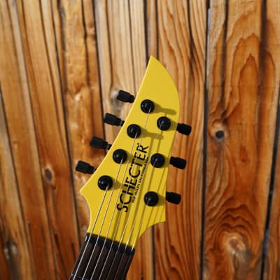 Schecter USA CUSTOM SHOP Keith Merrow KM-7 Stage Yellow Satin 7-String Electric Guitar w/ Case (2024) image 10