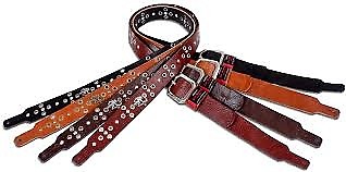Red Monkey MOTOR CITY GUITAR STRAP  (56-60") Black with Nickel image 1