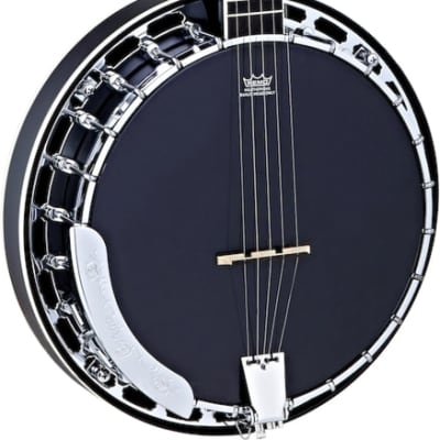 Ortega Guitars OBJ450-SBK Raven Series Banjo 5-string Mahogany Resonator Body w/ Free Bag, Black Satin Finish image 1