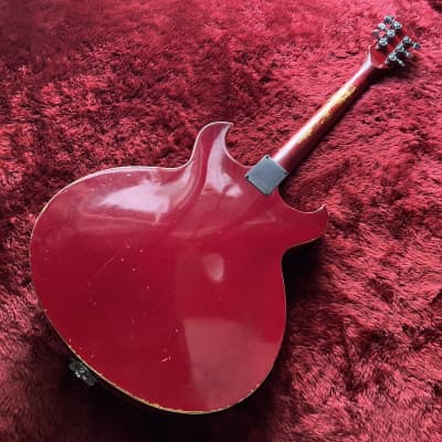 c.1967- Firstman / Teisco Gengakki Broadway Special MIJ Vintage Hollow Body Guitar   “Cherry Red” image 8