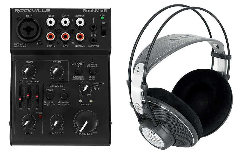 AKG K612 PRO Reference Studio Headphones + 5-Ch. Mixer w/USB Interface K612PRO image 1