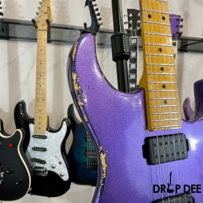 Balaguer Toro USA Heritage Electric Guitar w/ Case-Metallic Purple over Sunburst image 17