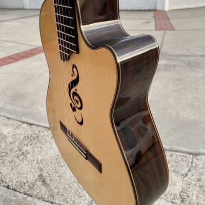 Gerardo Escobedo Hand Made Acoustic Guitar G-Clef With Heart - Rosewood - Ziricote - German Spruce 2020 - Shellac / French Polish image 8