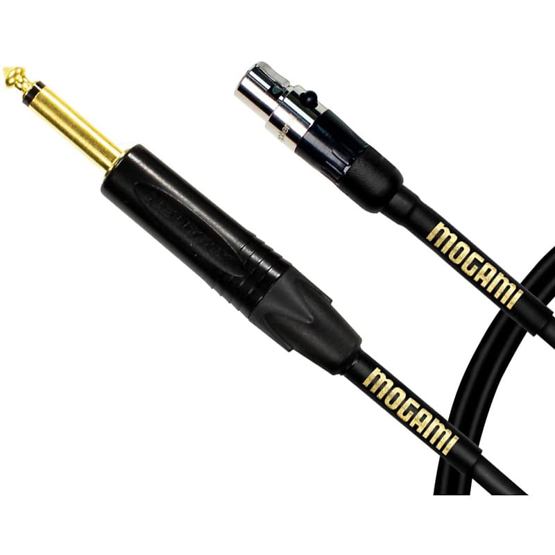 Mogami Gold Belt-Pack Cable with TA4F Plug to 1/4" Straight Connector for Shure Wireless System (18") image 1