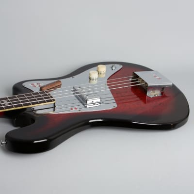 Kent Model 534 Basin Street Solid Body Electric Bass Guitar, made by Teisco (1965), original brown tolex hard shell case. image 7
