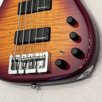US Masters EP53LA  5 string Bass Guitar Sunburst Flametop made in the USA image 10
