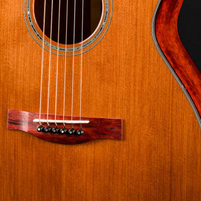 Santa Cruz OM Rare Figured Pernambuco and Fort Ross Chapel Redwood Custom NEW image 6