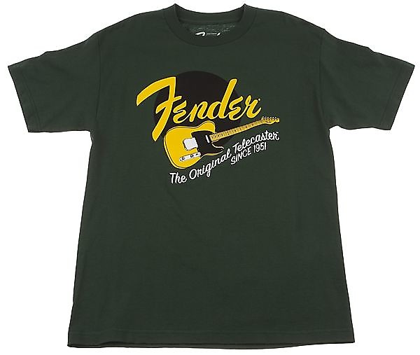 Fender Original Tele T-Shirt, Green, M 2016 image 1