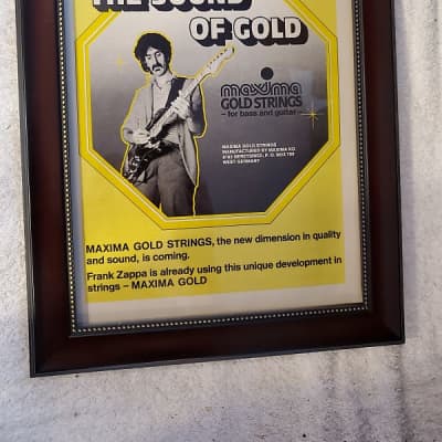 1982 Maxima Strings Color Promotional Ad Framed Frank Zappa Original for sale