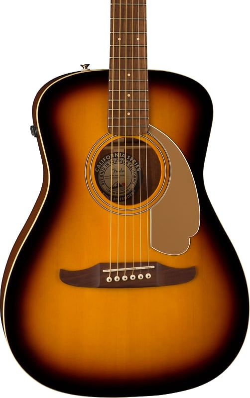 Fender Malibu Player Parlor AcousticElectric Guitar, Solid Reverb