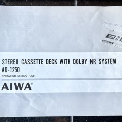 AIWA AD-1250 Solid State Stereo Cassette Deck w/ Dust Cover, Manual, Original Box, RCA Cables image 13