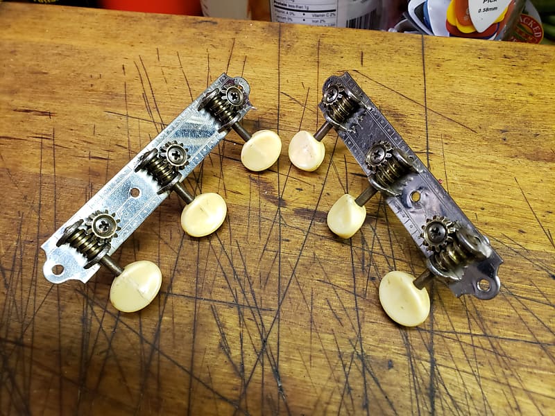 Vintage RARE 1955 3x3 Harmony Kay Silvertone Guitar Tuners Reverb