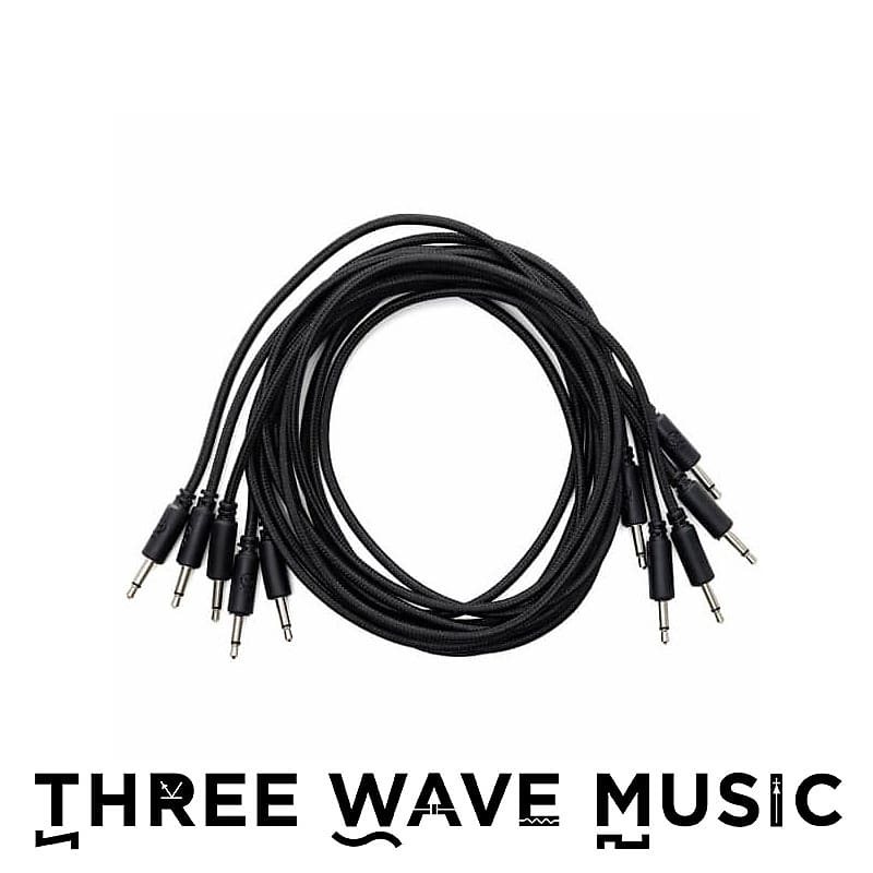 Erica Synths Braided & Soft Eurorack Patch Cables 90 cm (5 pcs) (Black)  [Three Wave Music] image 1