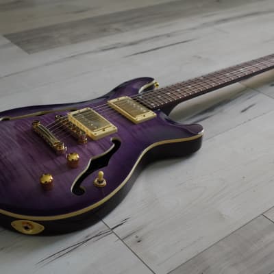 AIO Wolf KLP 45FM Electric Guitar - Purple Burst w/Gator Hard Case image 3