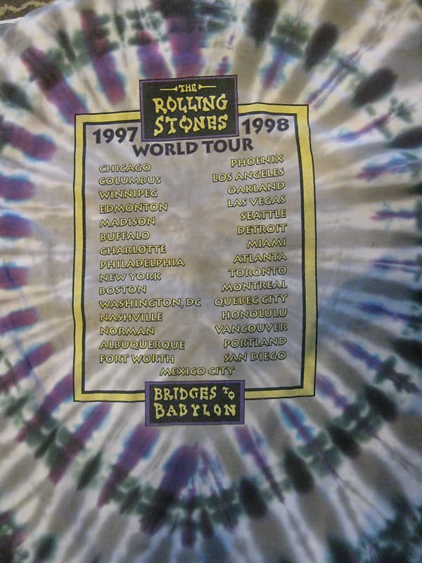 Vintage Rolling Stones Bridges to Babylon T Shirt, 1997-98 World