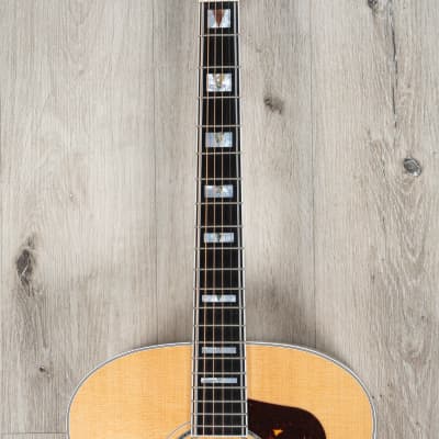 Guild Guitars F-55E Jumbo Acoustic-Electric Guitar, Flame Maple Back & Sides, Natural image 4