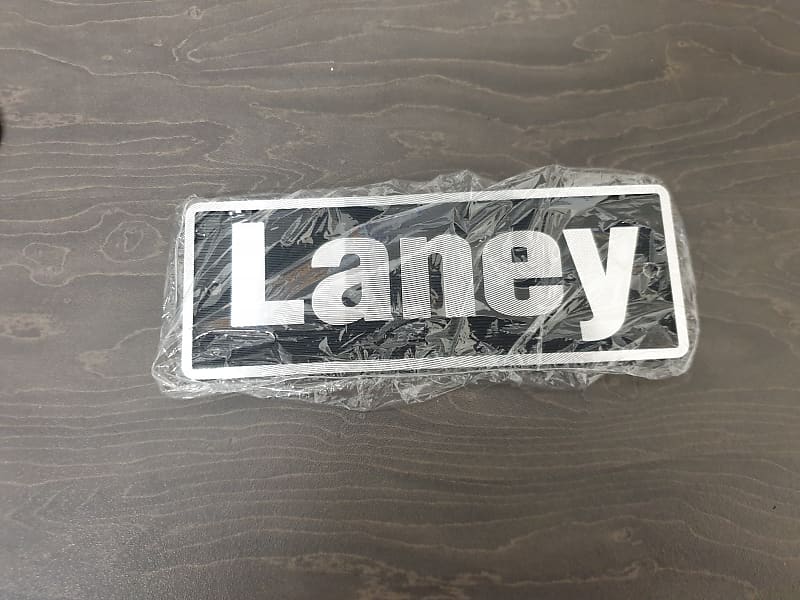 Laney Amp Logo Plate - Black Silver | Reverb