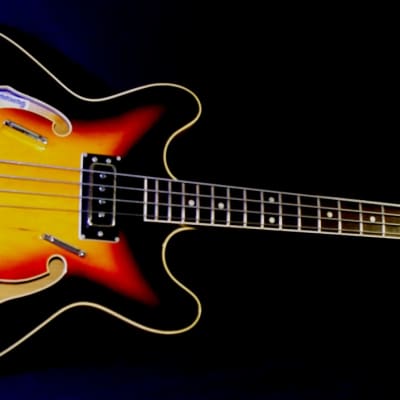 HARPTONE 2000-6F 1968 3 Tone Sunburst Bass Guitar. EXTREMELY RARE.  Beats Gibsons Eb-2 & Rivoli for sale