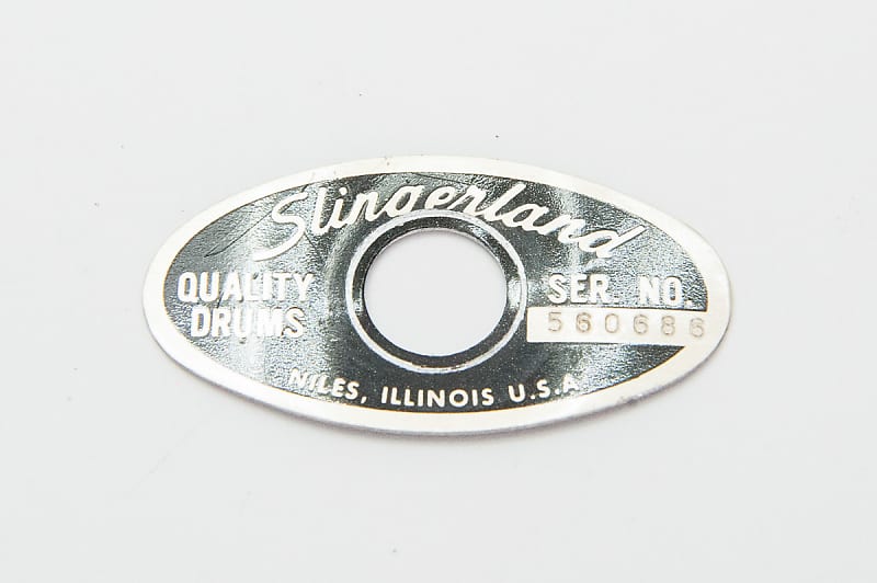 Slingerland Niles badge 1960's 1970's Black / Silver (aluminium) image 1