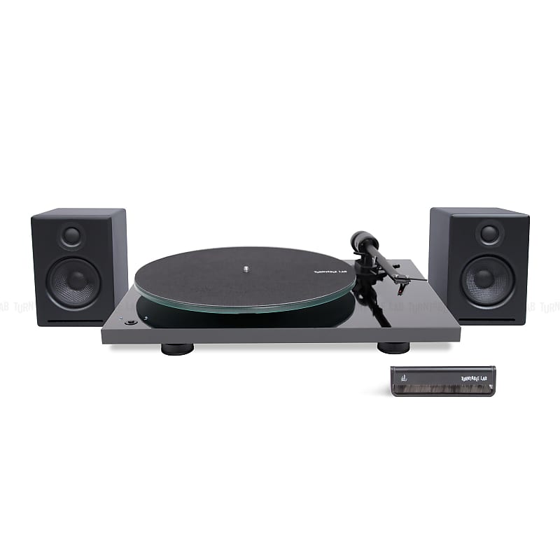 Pro-Ject: T1 Phono SB / Audioengine A2+ / Turntable Package Black Turntable / Black Speakers  			
