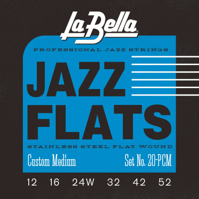 LA BELLA La Bella Jazz Flats | Muta di corde lisce per chitarra jazz 20PCM Scalatura: 012-016-024W-032-042-052 for sale