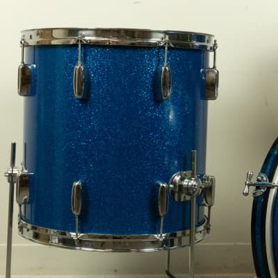 1960s Rogers Swingtime Blue Sparkle Pearl Drum Set image 4