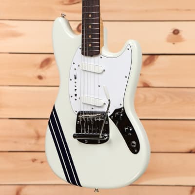 Fender Custom Shop 1964 Mustang NOS - Olympic White with Baltic Blue Racing Stripe - CZ562674 image 3