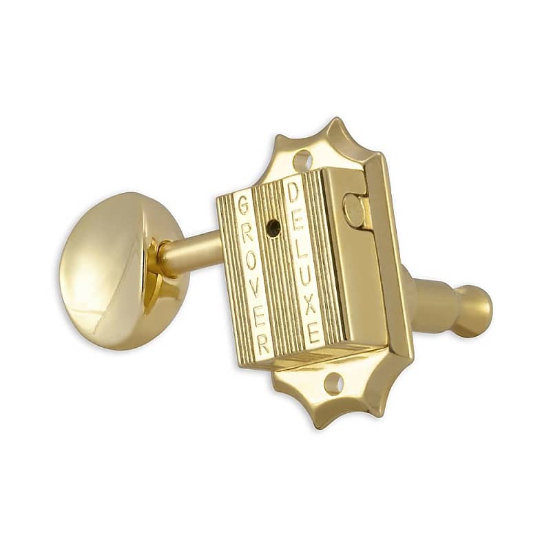 Grover 135 / 136 Kluson Deluxe Style Tuners 3 x 3 w/ Bolt Bushing (Gold, Round) image 1