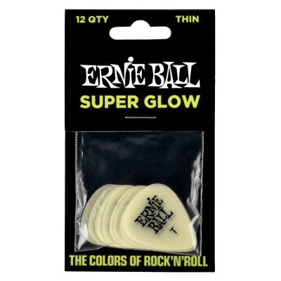 Ernie Ball 9224 Super Glow - Glow In The Dark Guitar Picks Thin - 12-Pack image 2