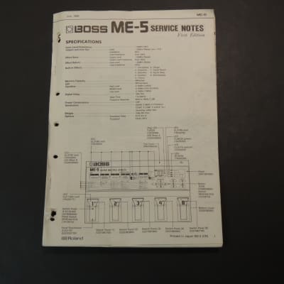 Boss ME-5 Service Notes [Three Wave Music] for sale
