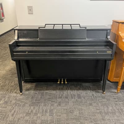 (SOLD)Kimball 38" Painted Black Consolette Piano c1955 #564375 image 2