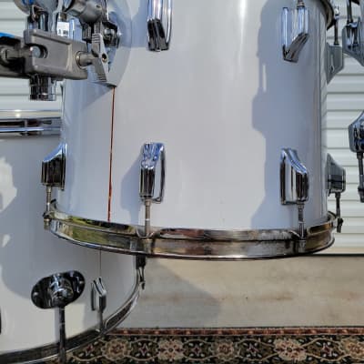 Vintage 1976 Rogers Big R Londoner 5 PC Drum Shell Pack 13/14/15/18/24 - New England White (147-1) image 4