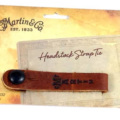 Martin Acoustic Guitar Strap Button Tie Leather Brown image 1