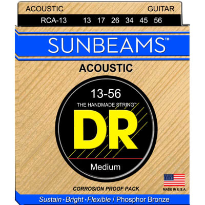 3 Sets DR Strings RCA-13 Sunbeam Medium 13-56 Phosphor Bronze Acoustic image 2