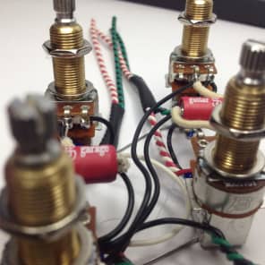 Gibson Les Paul push/pull wiring harness 21 tone Jimmy Page LONG shaft image 3